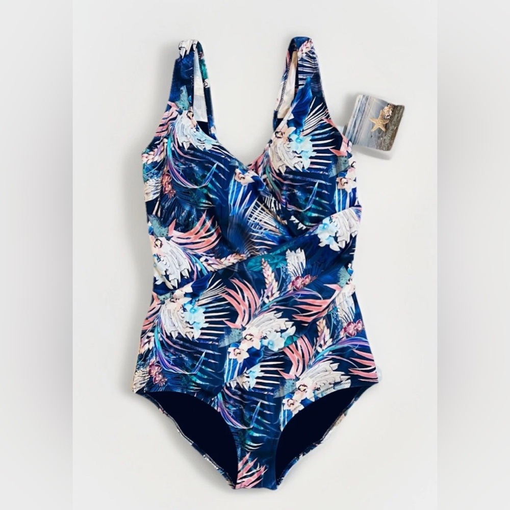 Seekers Essentials Australia Swimsuit One-Piece Tropical Floral Print Beach